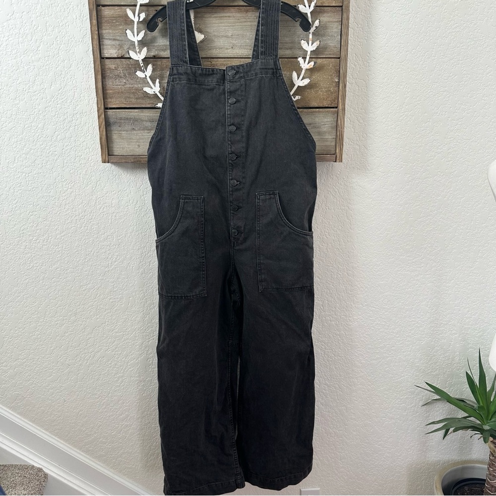 We The Free Black Denim Overalls
